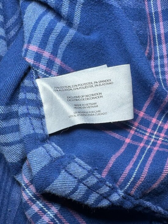 Orvis Shirt Women's Blue Plaid Long Sleeve Button Up Shirt Size Extra Large - Picture 4 of 6